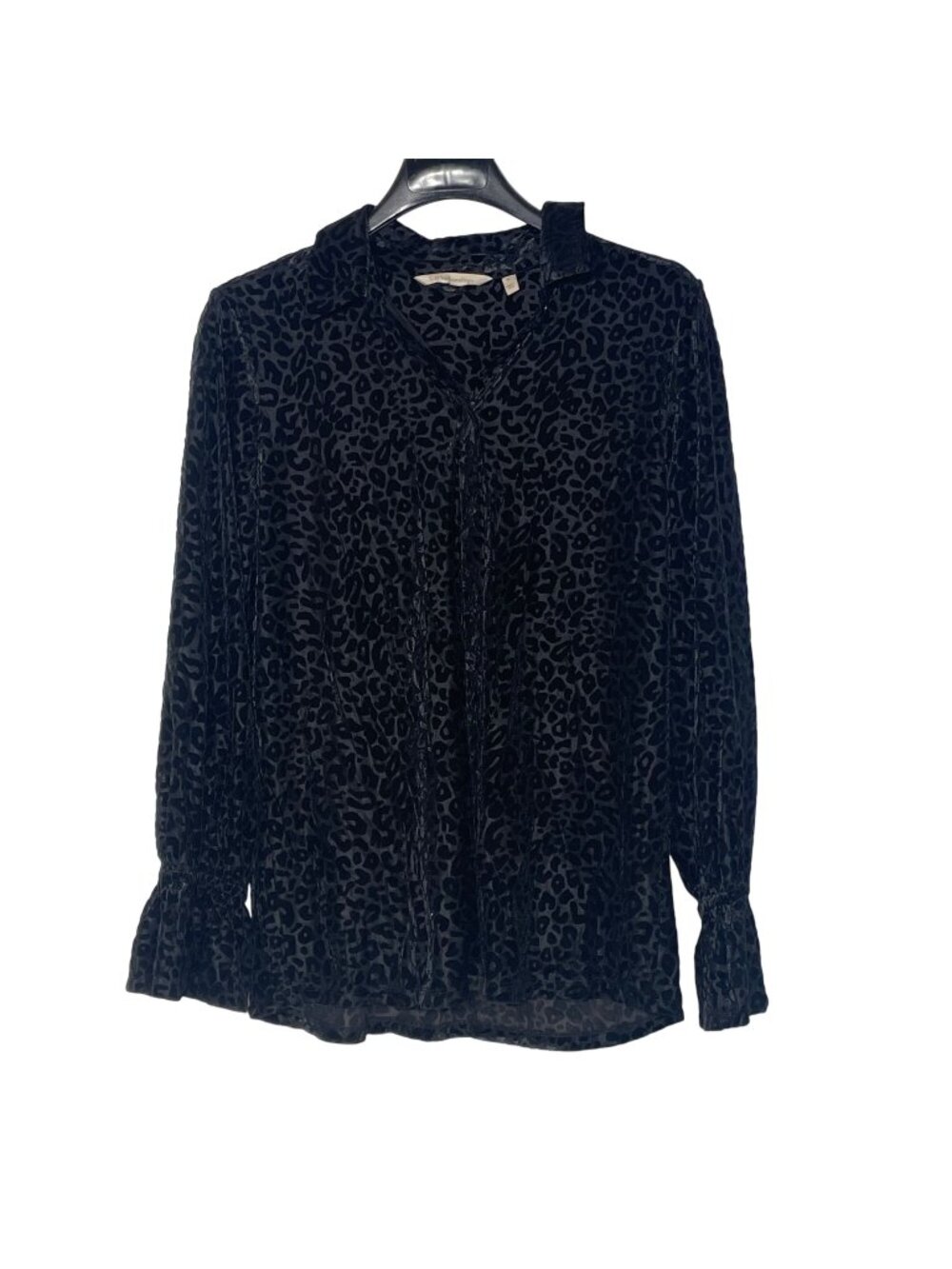 Soft Surroundings Velvet Burnout Animal Print Top Sz MED Goth Whimsigoth
